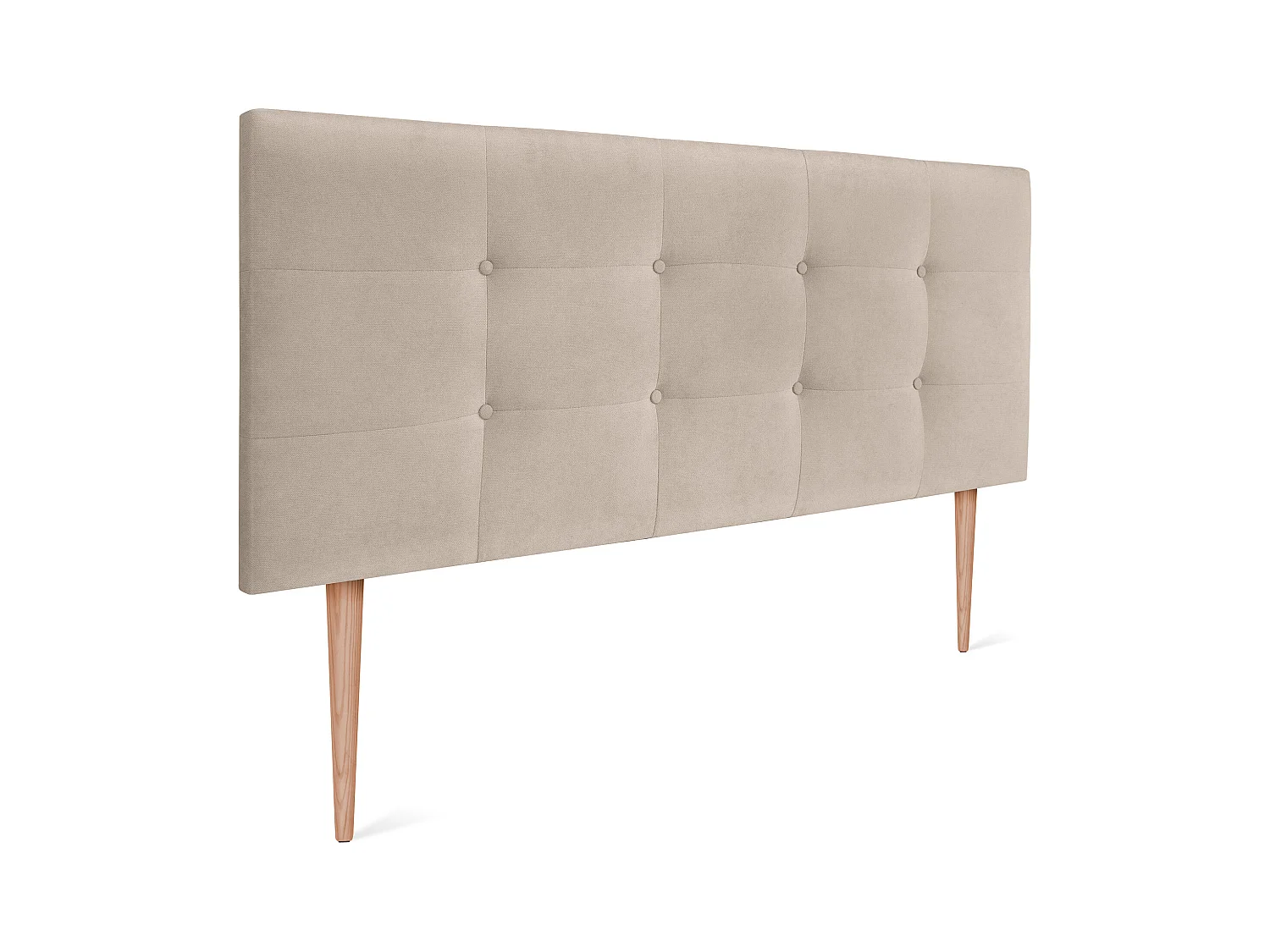DHOME Tête de lit en Tissu Aqualine Capitonné 145x115cm avec Pieds Lits 135/140 - Beige