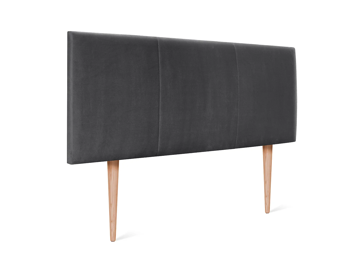 DHOME Tête de lit en velours lisse avec trois panneaux 90x105cm avec pieds Lits 80/90 - Gris foncé