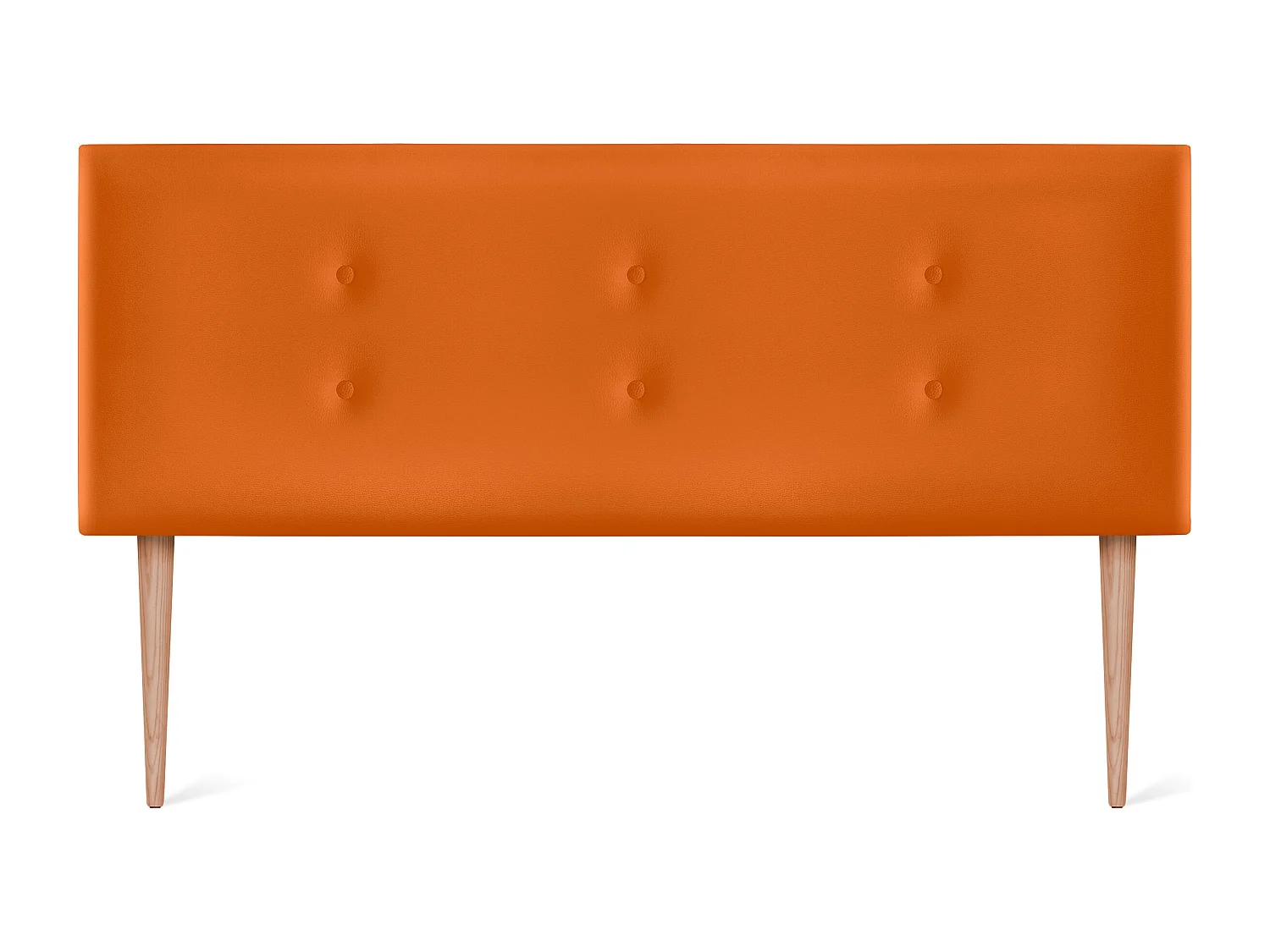 DHOME Testiera in de Similpelle con 2 file di Bottoni 150x105cm Con le gambe Letti 150 - Arancia