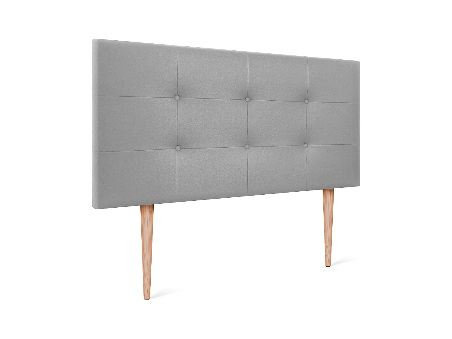 DHOME Tête de lit en Similicuir Capitonné 90x115cm avec Pieds Lits 80/90 - Gris Clair
