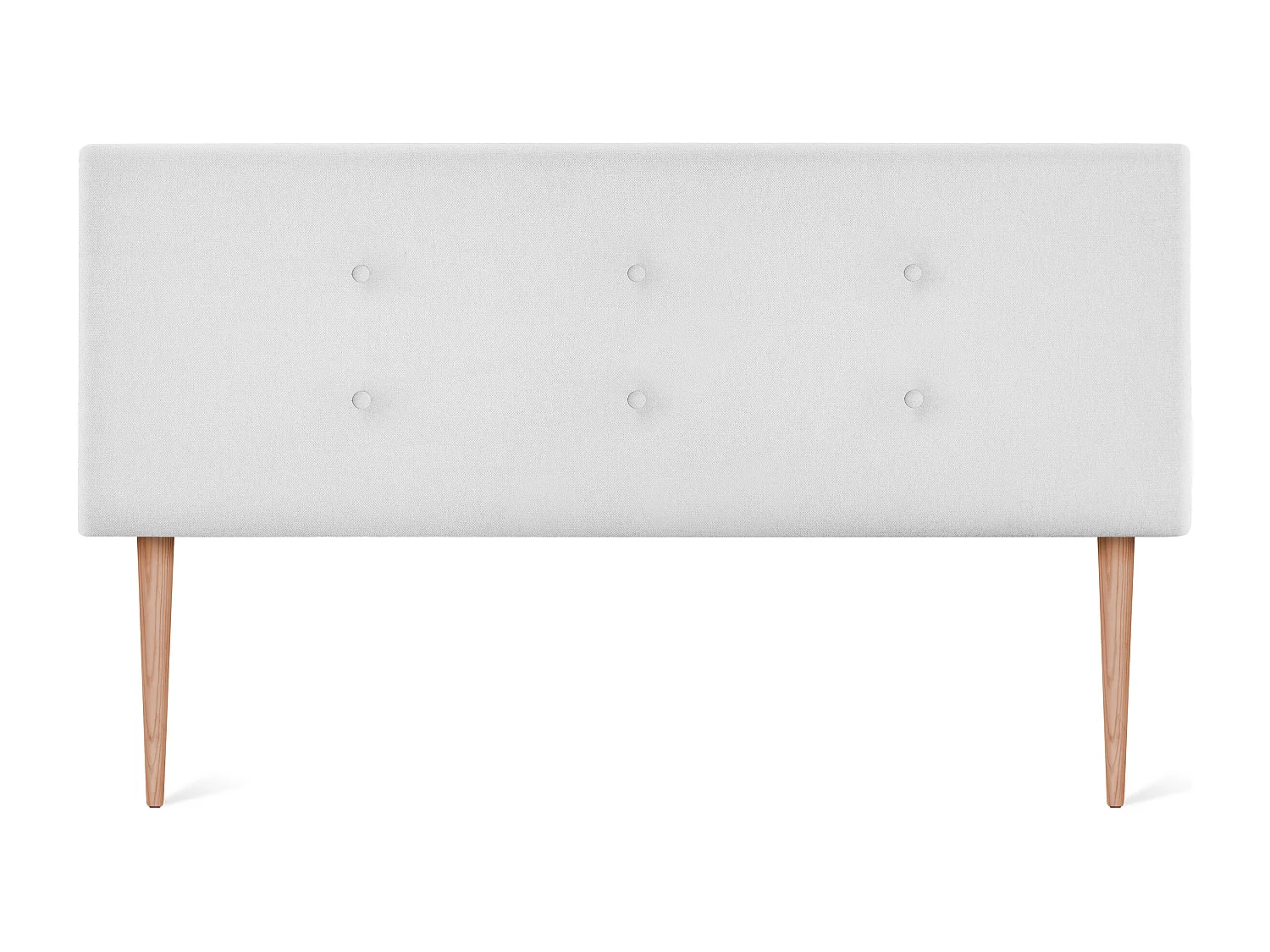 DHOME Aqualine Stoff-Kopfteil mit 2 Reihen von Knöpfen 145x105cm Mit Beinen Betten 135/140 - Weiß