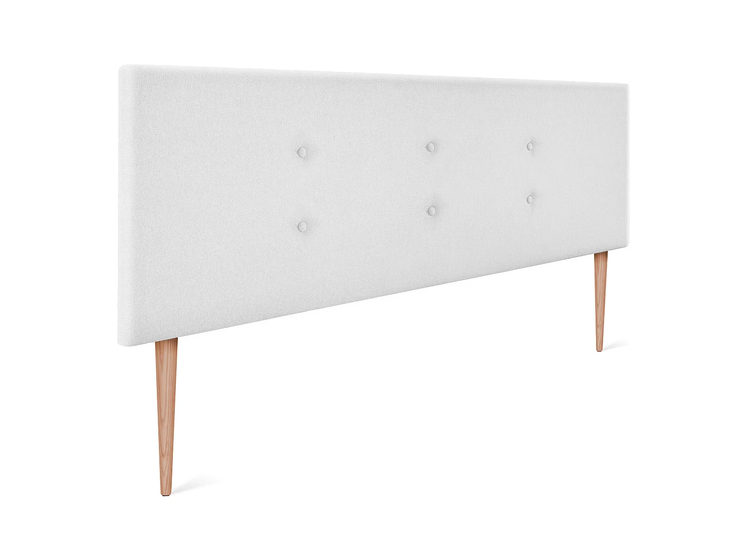 DHOME Tête de lit en tissu Aqualine avec 2 rangées de boutons 145x105cm avec pieds Lits 135/140 - Blanc