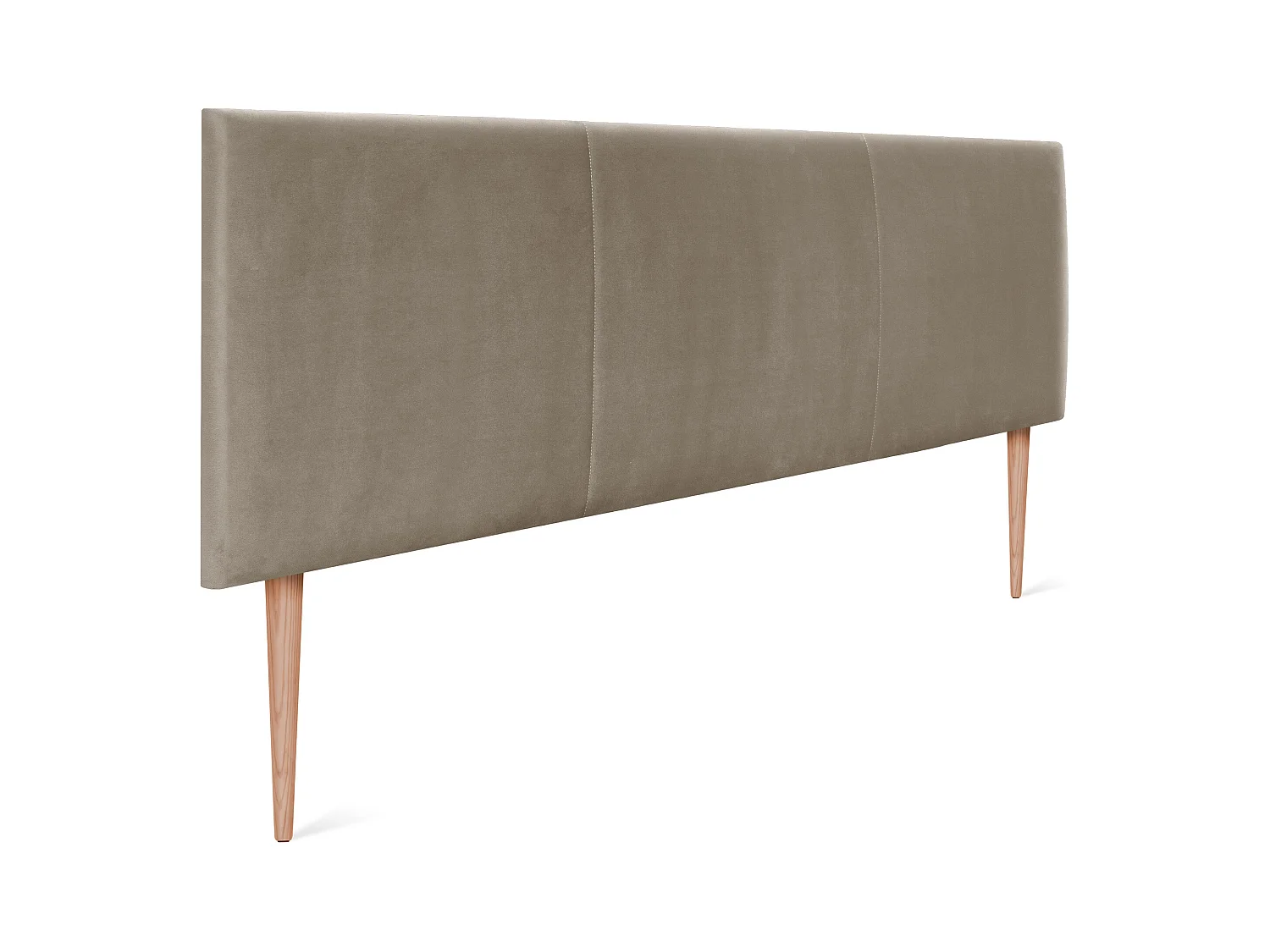 DHOME Tête de lit en velours lisse avec trois panneaux 145x105cm avec pieds Lits 135/140 - Beig