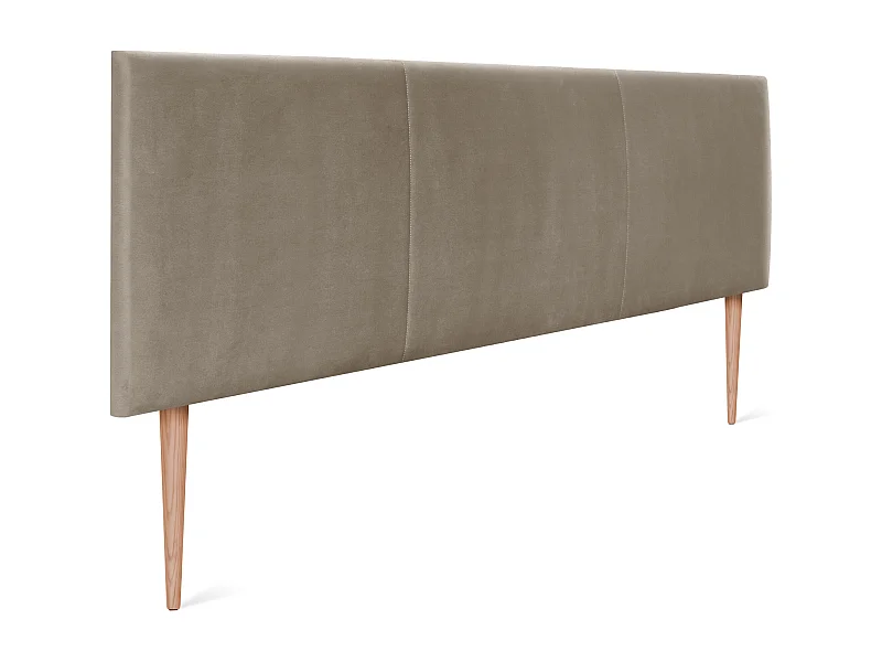 DHOME Tête de lit en velours lisse avec trois panneaux 145x105cm avec pieds Lits 135/140 - Beig