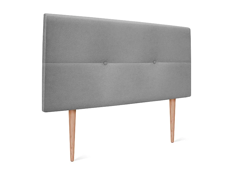 DHOME Cabecero de Tela Aqualine con Botones 90x105cm con Patas Camas 80/90 - Gris