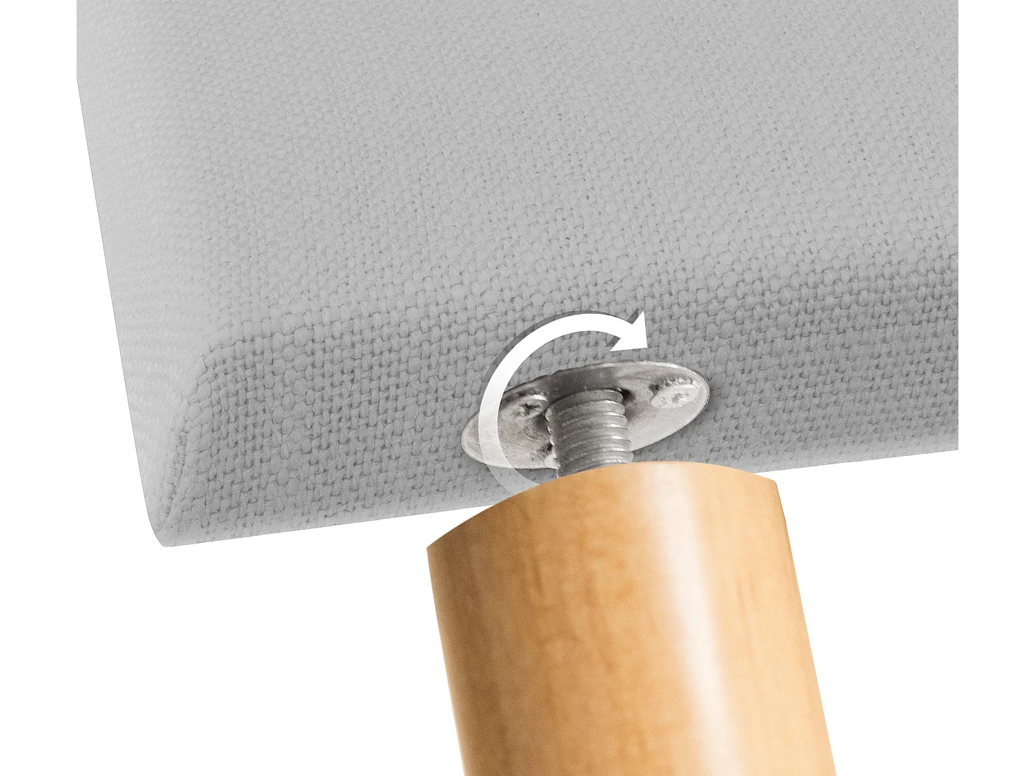 DHOME Tête de lit en lin naturel lisse 110x105cm avec pieds Lits 105 - Gris clair