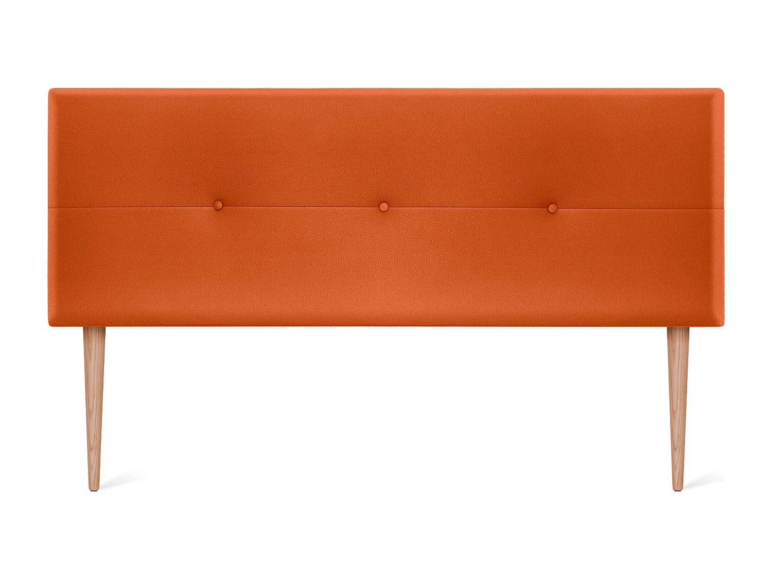 DHOME Kopfteil aus Kunstleder mit Knöpfen 135x105cm Mit Beinen Betten 120/135 - Orange