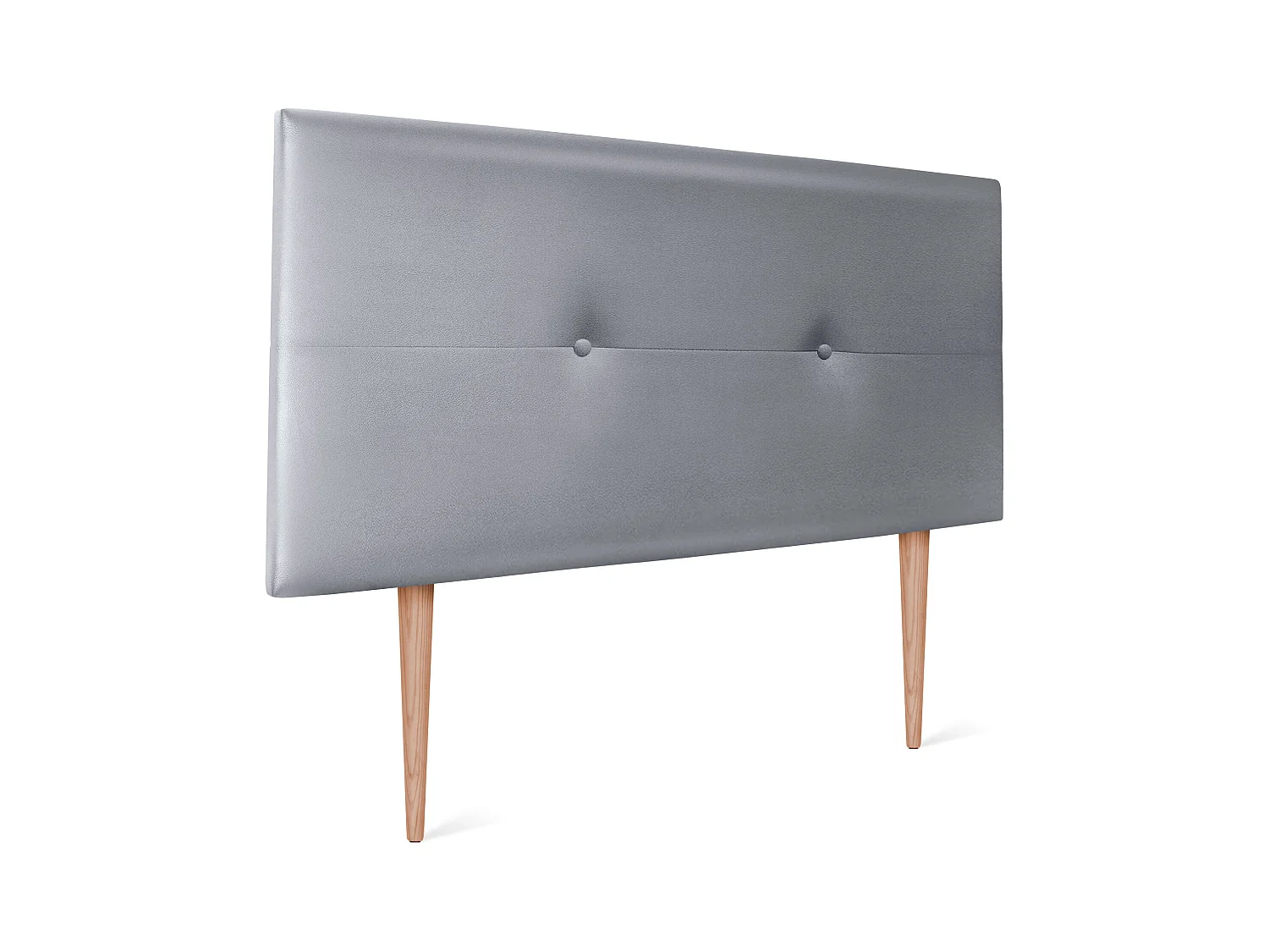 DHOME Testiera in de Similpelle con bottoni 110x105cm Con le gambe Letti 105 - Argento