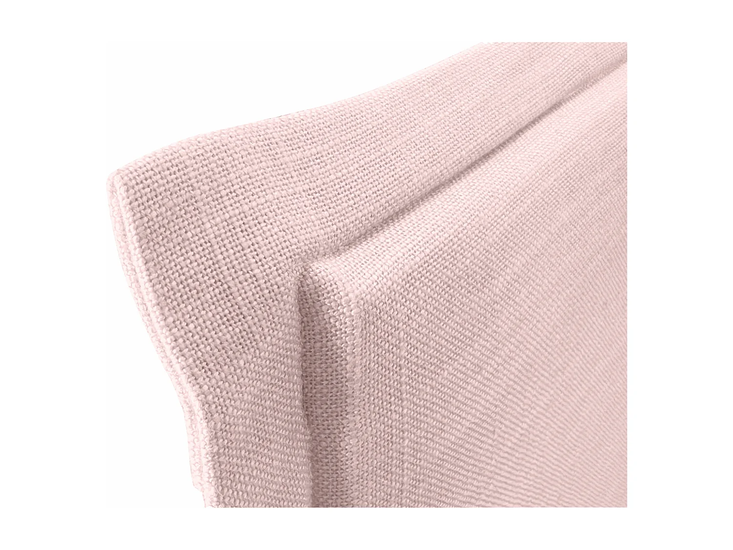 DHOME Tête de lit en lin naturel uni avec passepoils 135x105cm avec Pieds Lits 120/135 - Rose Pâle