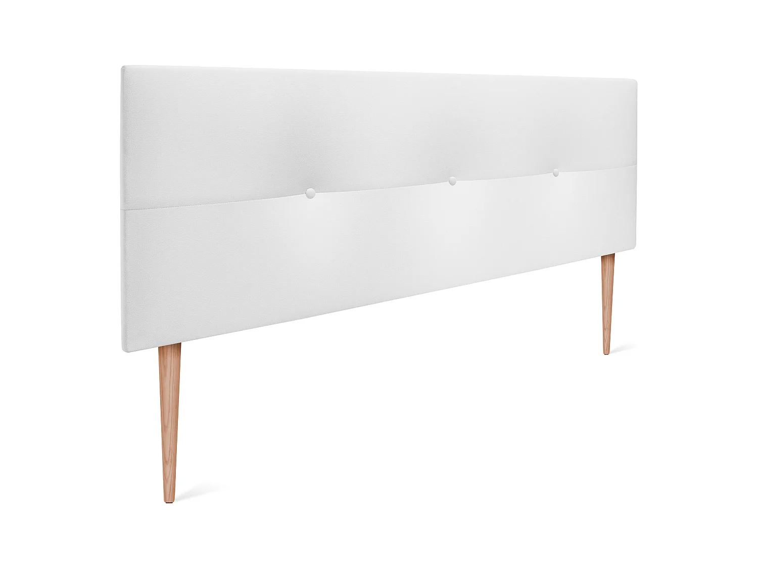DHOME Kopfteil aus Kunstleder mit Knöpfen 135x105cm Mit Beinen Betten 120/135 - Weiß