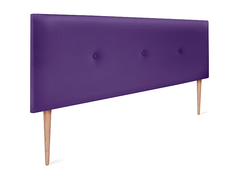 DHOME Tête de lit simili cuir lisse avec Boutons 150x105cm avec pieds Lits 150 - Lila