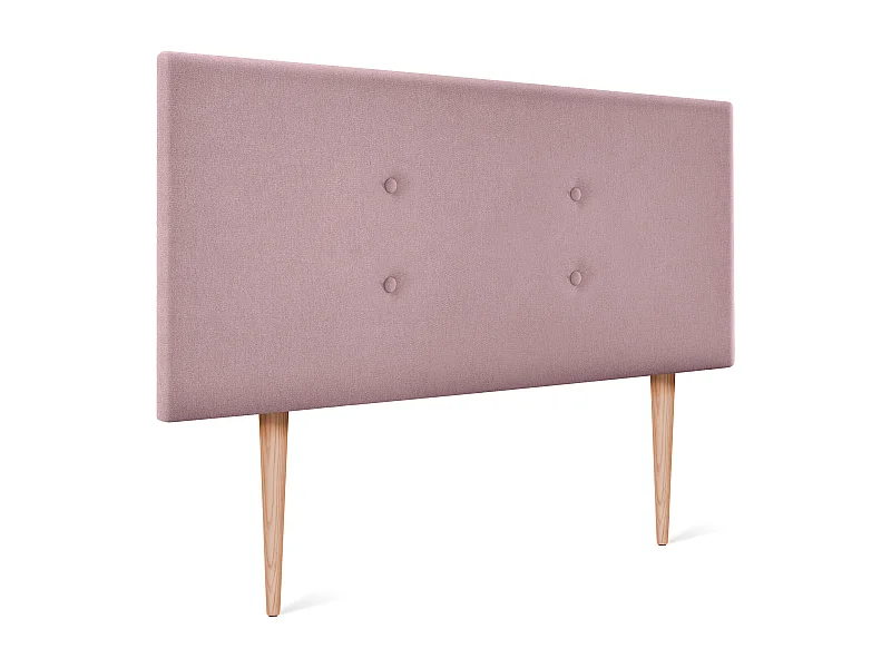 DHOME Tête de lit en tissu Aqualine avec 2 rangées de boutons 110x105cm avec pieds Lits 105 - Saumon