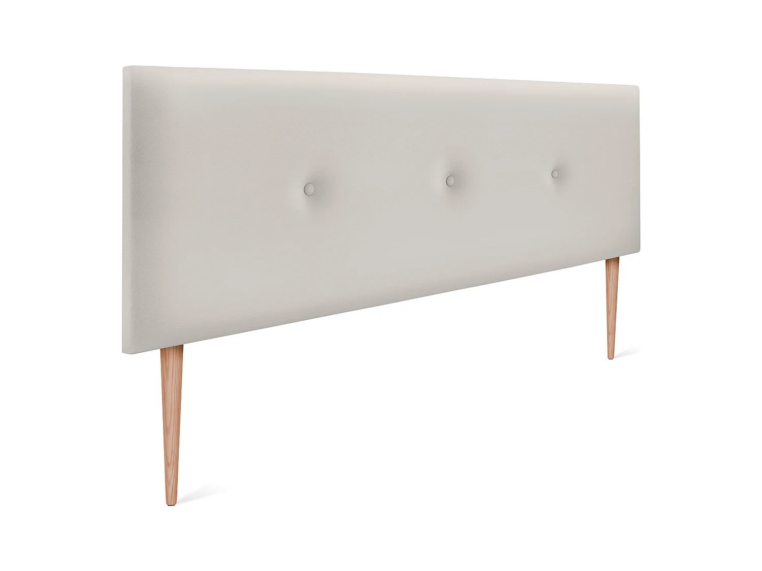 DHOME Tête de lit simili cuir lisse avec Boutons 145x105cm avec pieds Lits 135/140 - Blanc Osseux