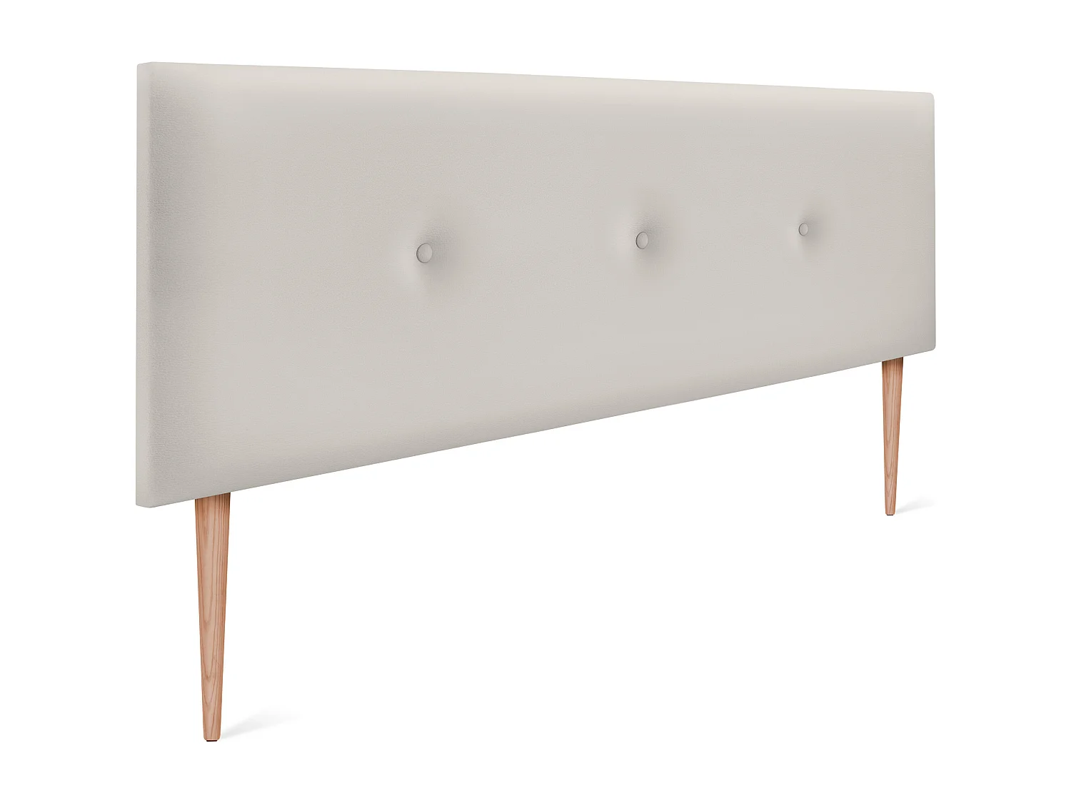 DHOME Glad kunstleer hoofdeinde met knopen 145x105cm met bedpoten 135/140 - Beenwit