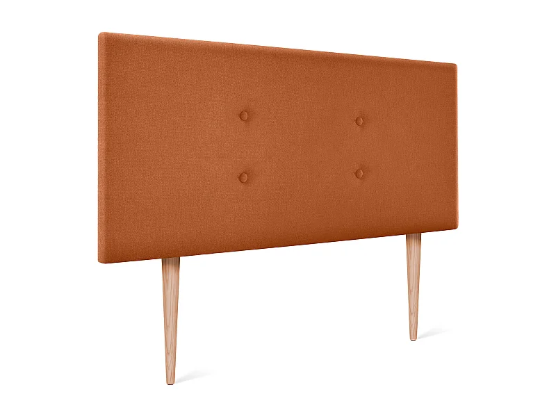DHOME Cabecero de Tela Aqualine con 2 Hileras de Botones 90x105cm con Patas Camas 80/90 - Naranja