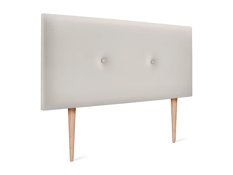 DHOME Testiera in de Similpelle Liscia con bottoni 95x105cm Con le gambe Letti 90 - Osso Bianco