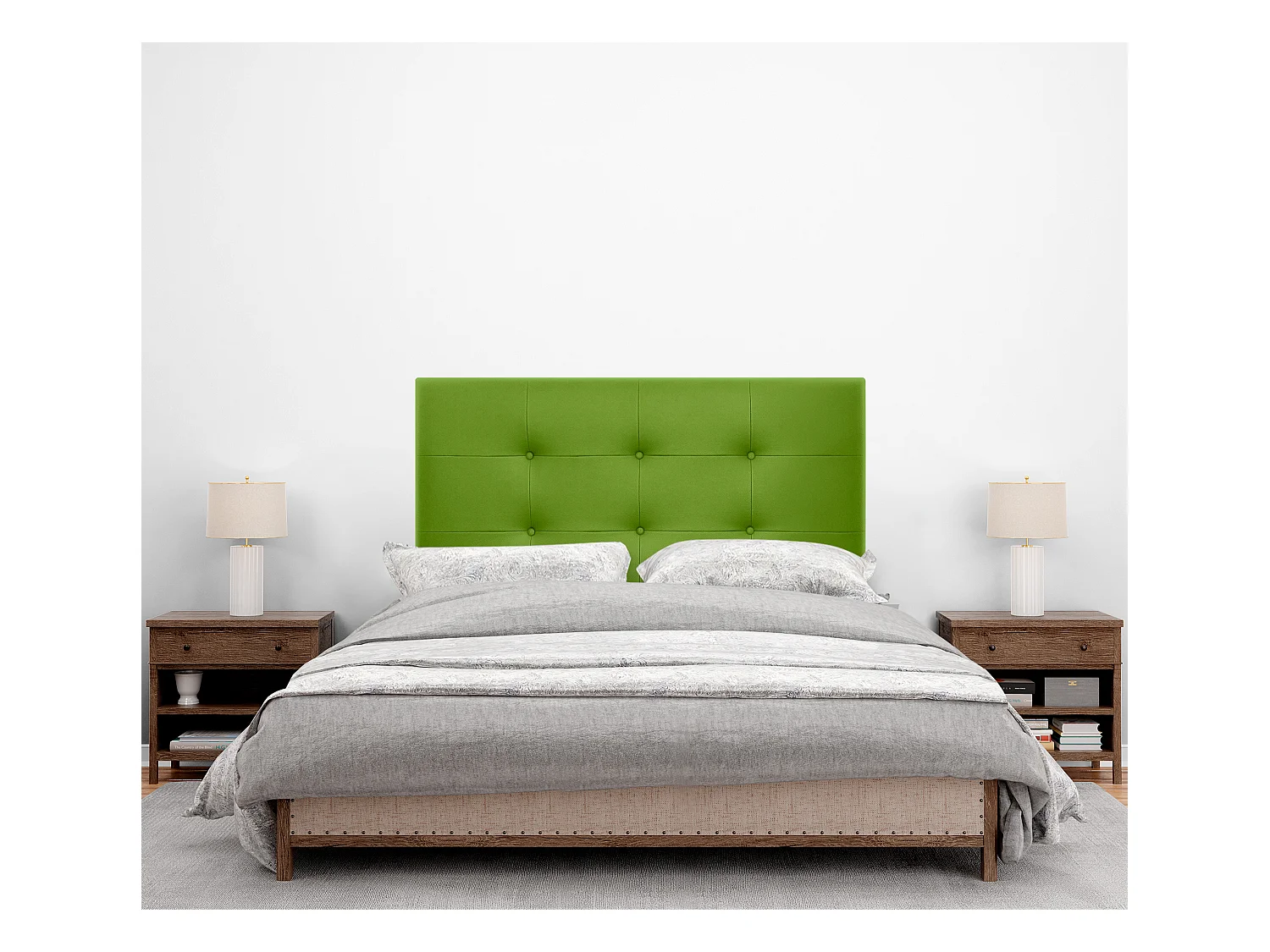 DHOME Testiera capitonnè in ecopelle 95x60 cm Letti 90 - Verde