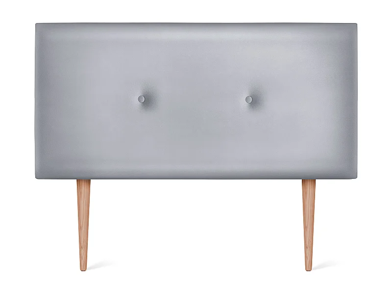 DHOME Testiera in de Similpelle Liscia con bottoni 110x105cm Con le gambe Letti 105 - Argento