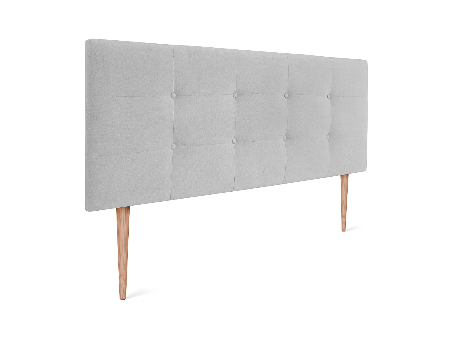 DHOME Tête de lit en Tissu Aqualine Capitonné 160x115cm avec Pieds Lits 150/160 - Gris Perle