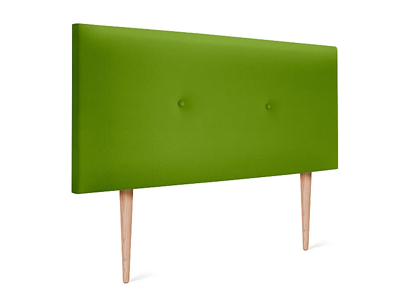 DHOME Kopfteil aus glattem Kunstleder mit Knöpfen 110x105cm Mit Beinen Betten 105 - Grün