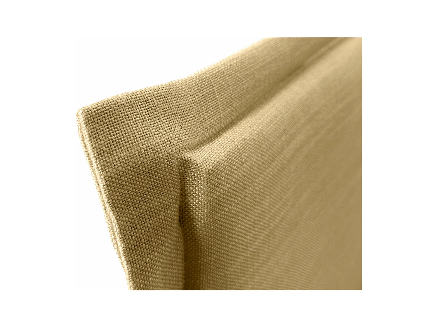 DHOME Hoofdeinde van effen natuurlijk linnen met bies 150x105cm met bedpoten Bedden 150/160 - Mosterd