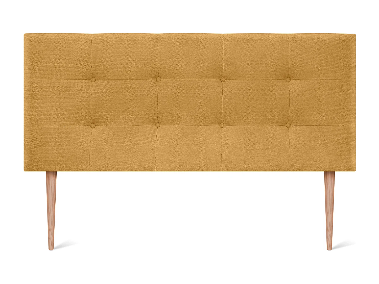 DHOME Testiera in tessuto capitonnè Aqualine 150x115 cm con gambe letto 150 - Senape