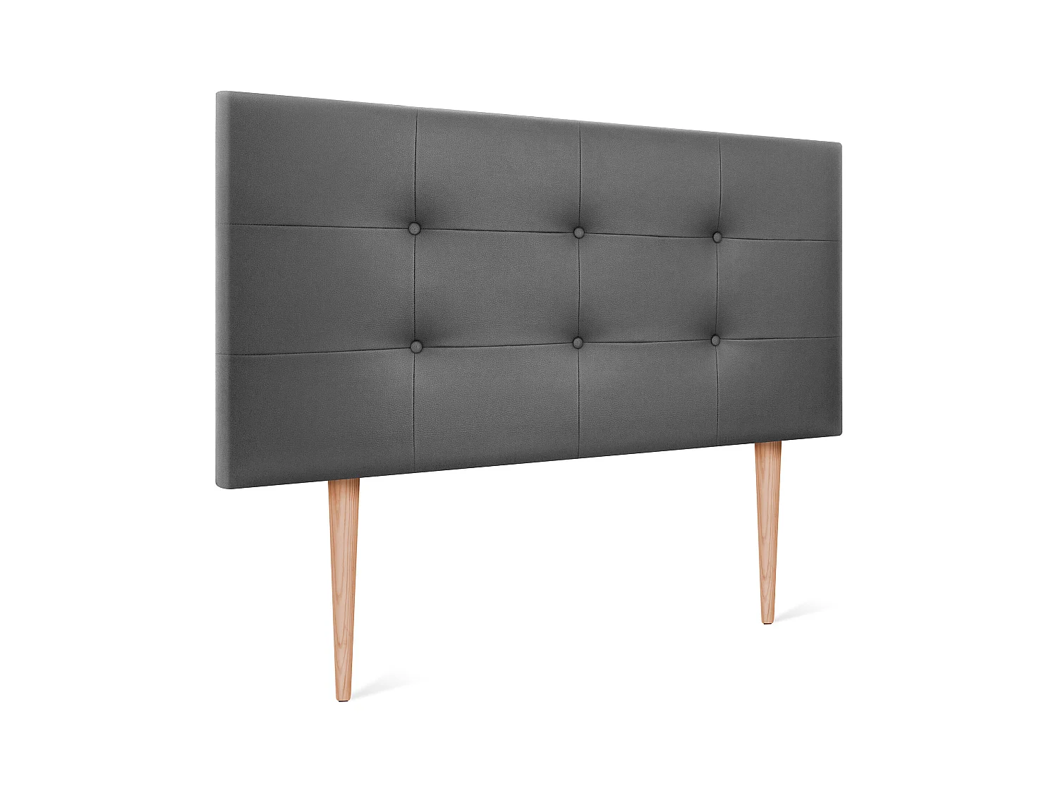 DHOME Tête de lit en Similicuir Capitonné 90x115cm avec Pieds Lits 80/90 - Gris