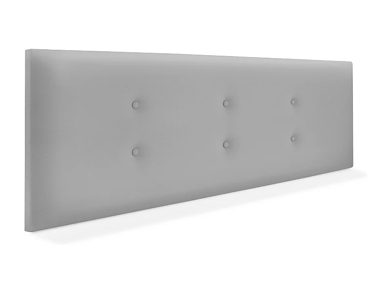DHOME Cabecero de Polipiel con 2 Hileras de Botones 135x50cm Camas 120/135 - Gris Claro