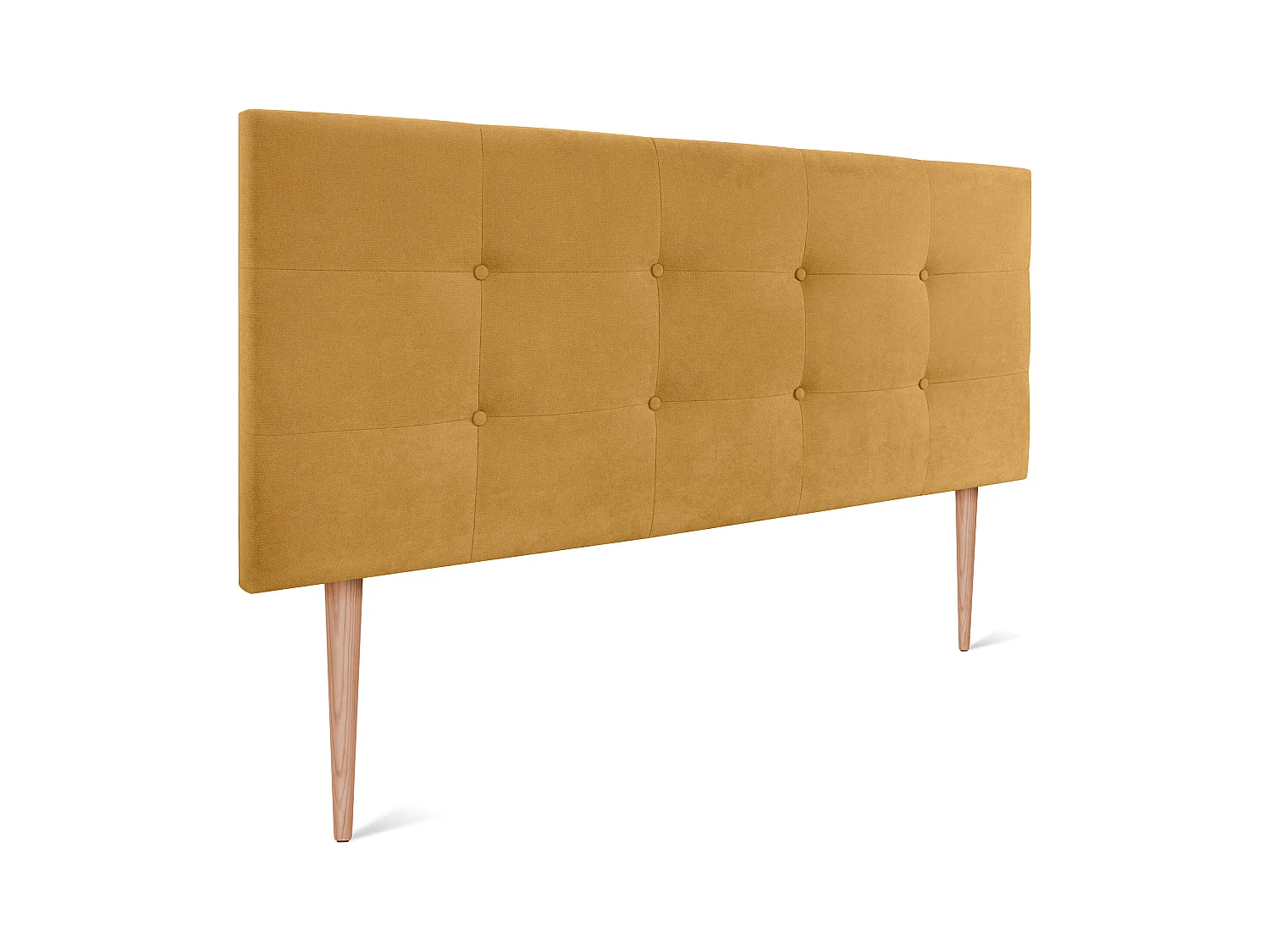 DHOME Tête de lit en tissu Aqualine 160x115cm avec pieds Lits 150/160 - Mustard