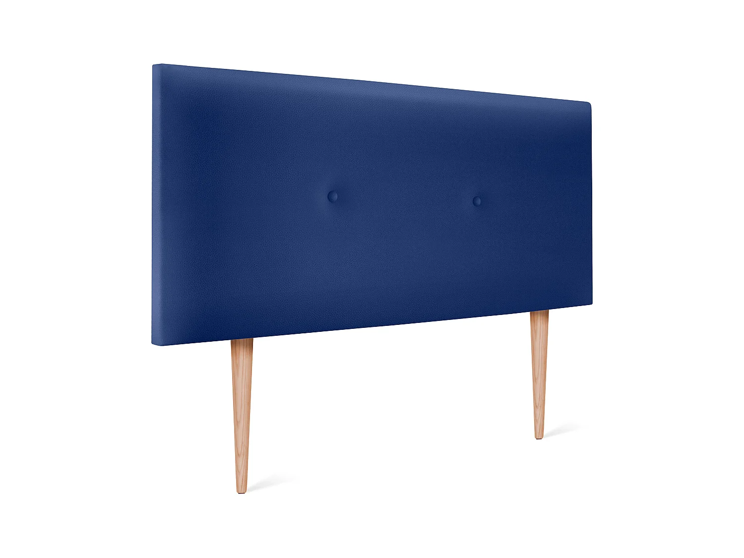 DHOME Tête de lit simili cuir lisse avec Boutons 110x105cm avec pieds Lits 105 - Bleu