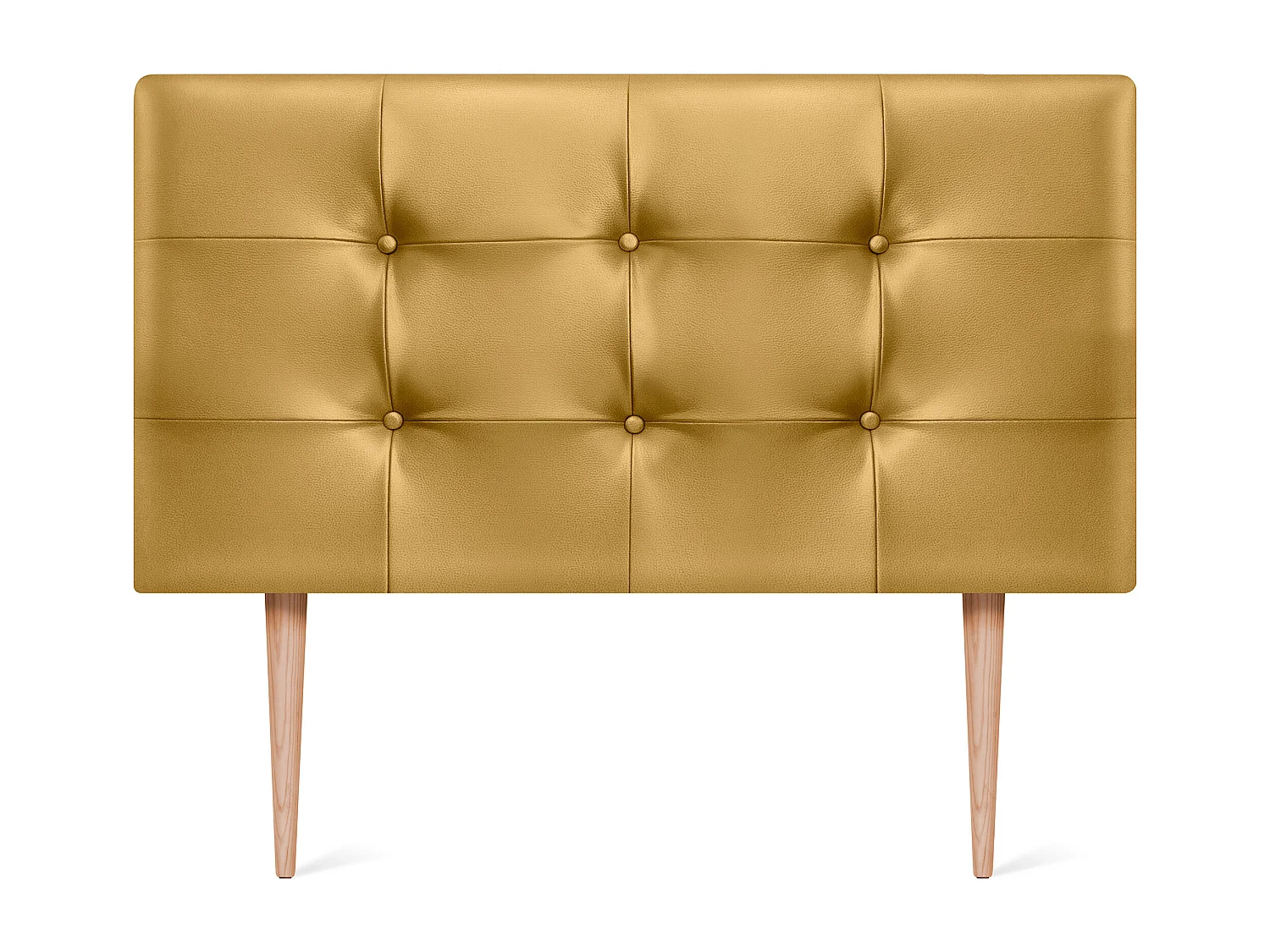 DHOME getuftetes Kunstleder-Kopfteil 105 x 115 cm mit Bettbeinen 105 – Gold