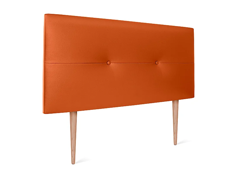 DHOME Cabecero de Polipiel con Botones 90x105cm con Patas Camas 80/90 - Naranja