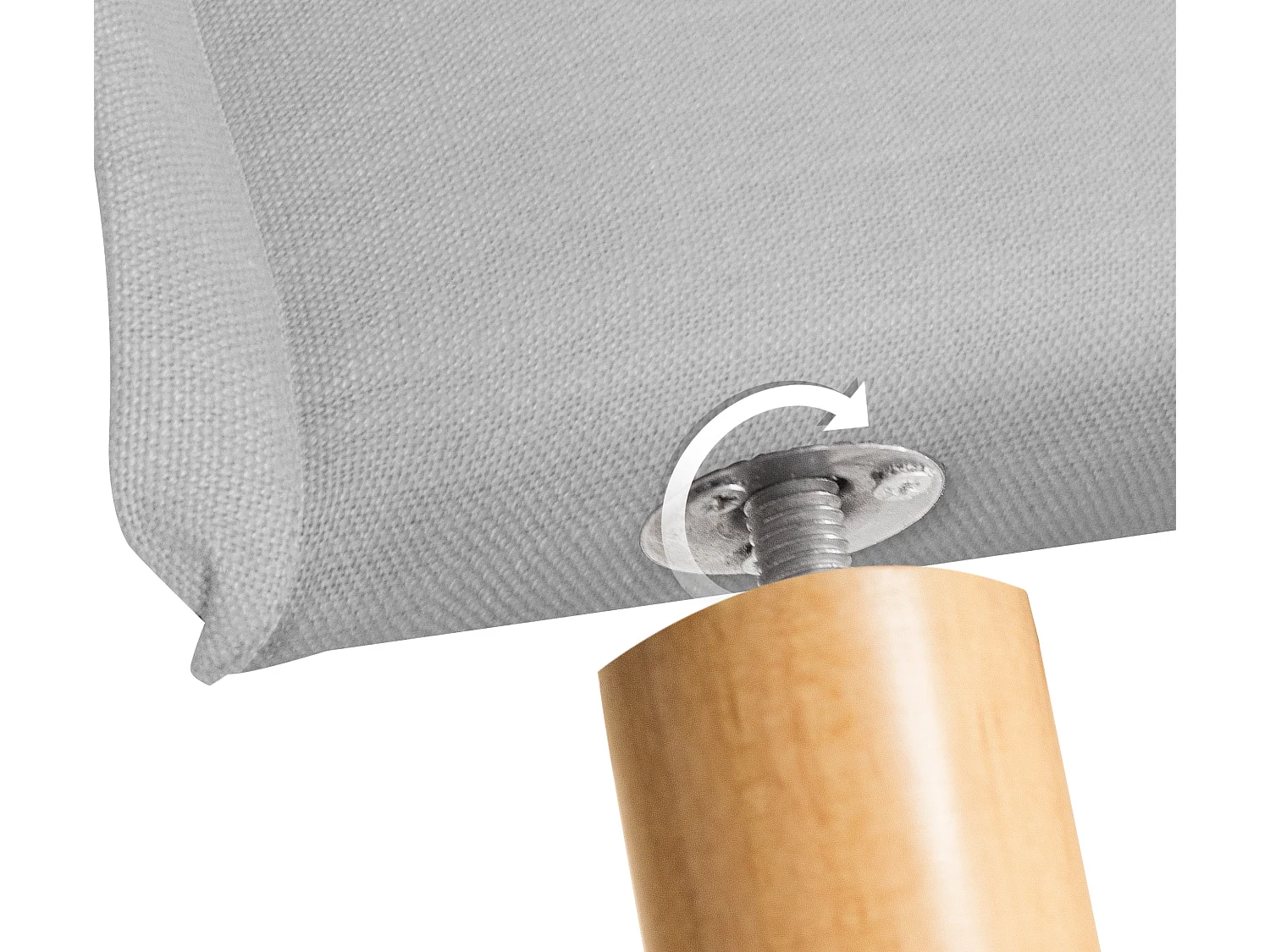 DHOME Tête de lit en lin naturel lisse avec garniture 145x105cm avec pieds Lits 135/140 - Gris clair