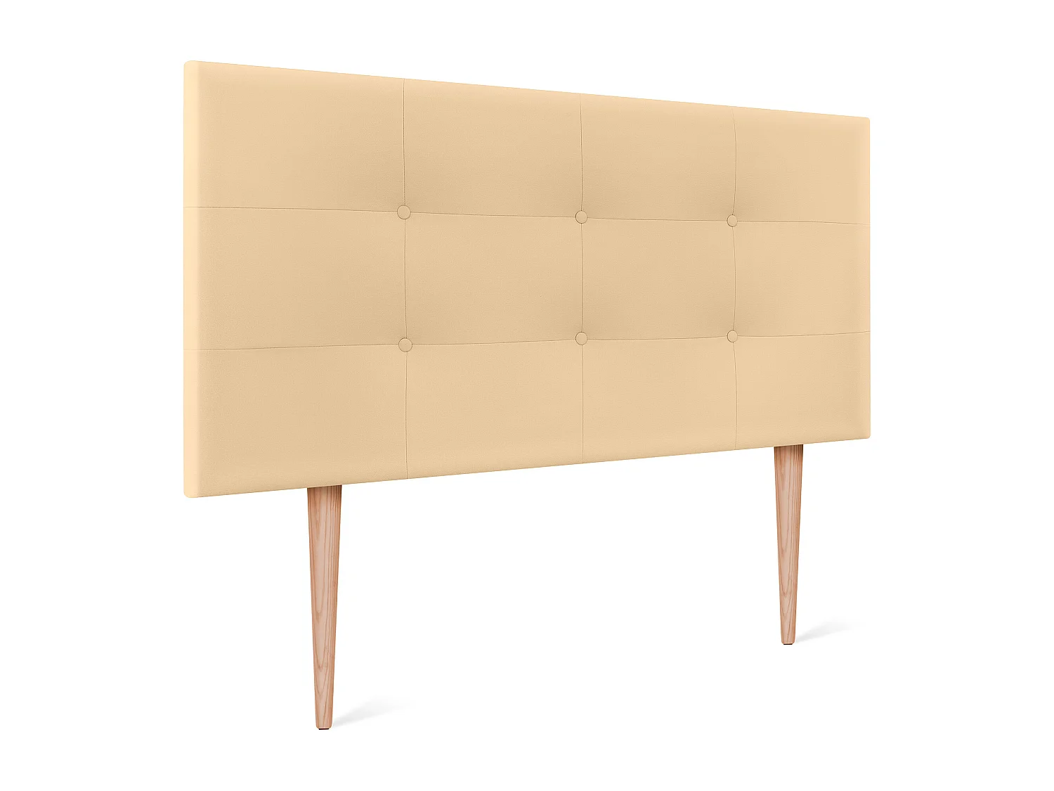 DHOME Testiera capitonnè in ecopelle 90x115 cm con gambe letto 80/90 - Vaniglia