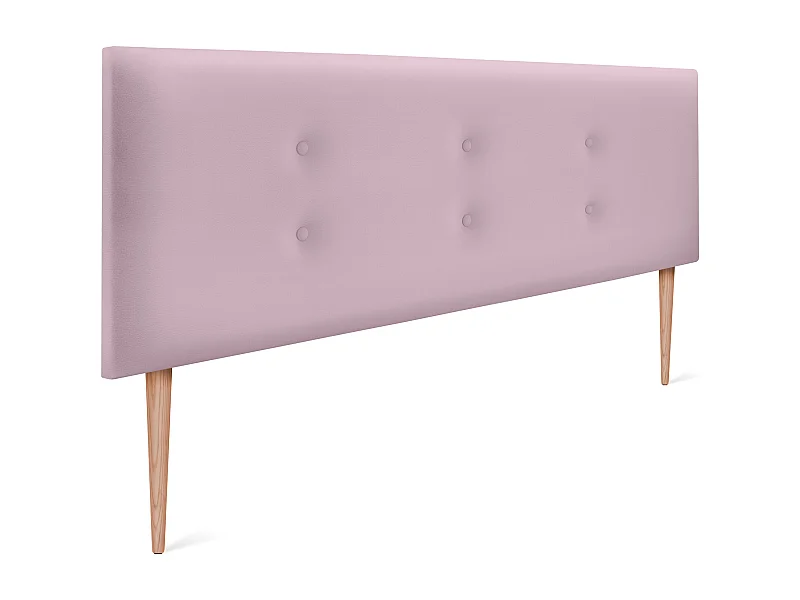 DHOME Kopfteil aus Kunstleder mit 2 Reihen Knöpfen 135x105cm Mit Beinen Betten 120/135 - Rosa