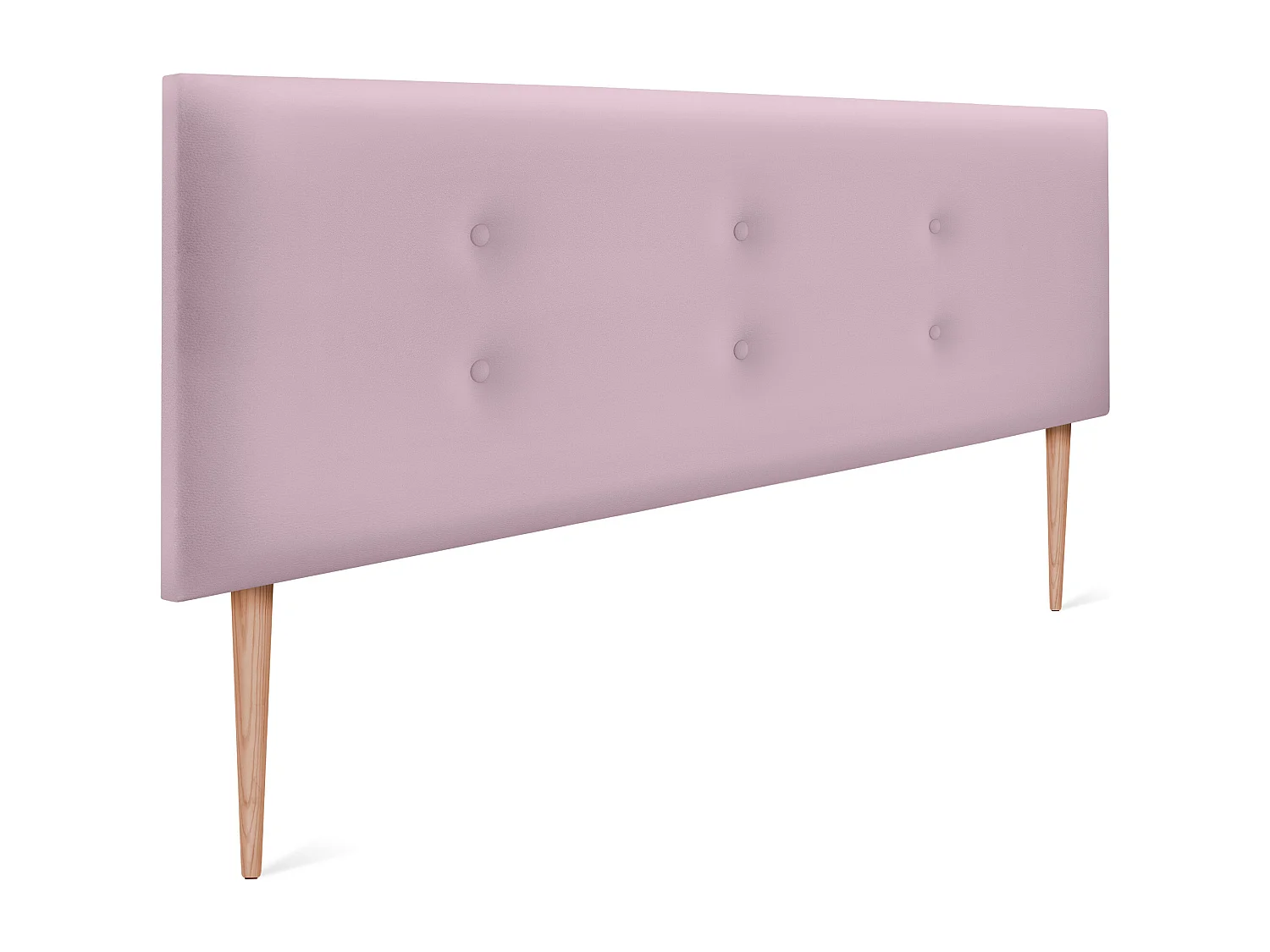DHOME Kopfteil aus Kunstleder mit 2 Reihen Knöpfen 135x105cm Mit Beinen Betten 120/135 - Rosa