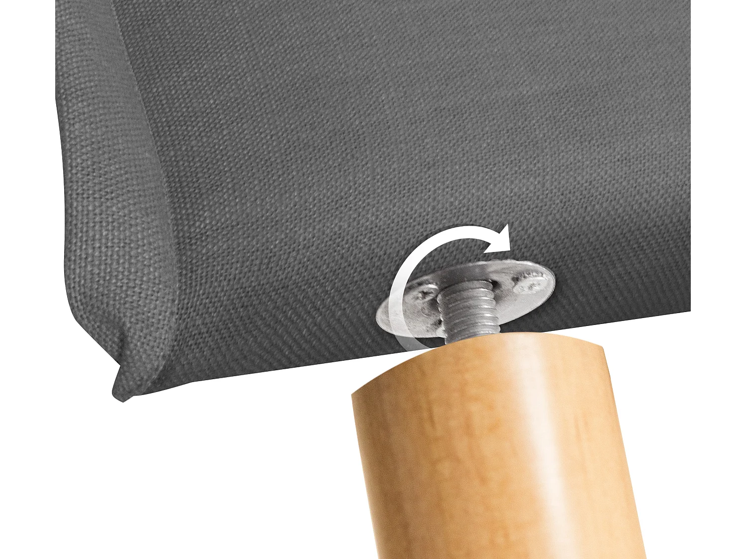 DHOME Tête de lit en lin naturel lisse avec garniture 80x105cm avec pieds Lits 70/80/90 - Gris foncé