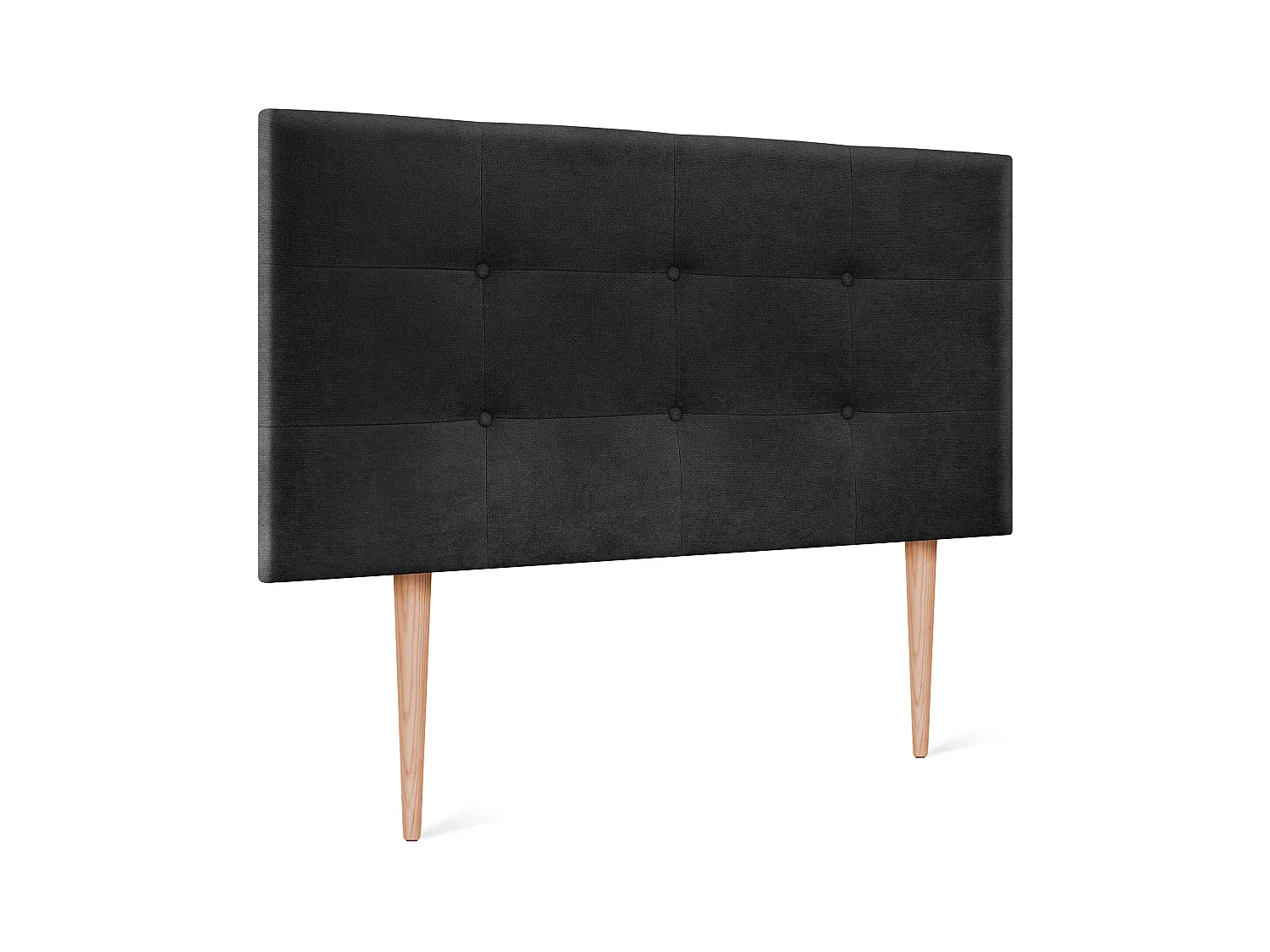 DHOME Tête de lit en tissu Aqualine Capitoné 110x115cm avec pieds Lits 105 - Noir