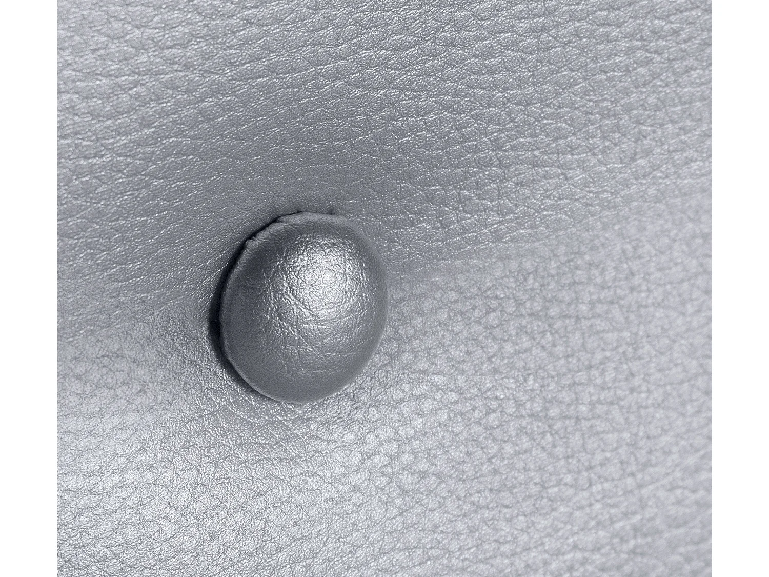 DHOME Kopfteil aus glattem Kunstleder mit Knöpfen 95x50cm Betten 90 - Silber