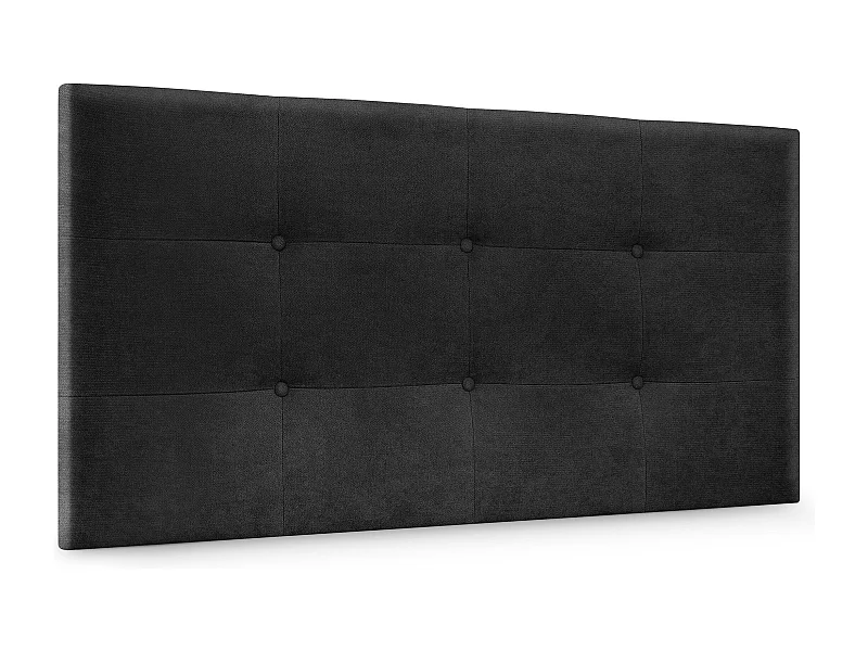 DHOME Tête de Lit en Tissu Aqualine Capitonné 105x60cm Lit 105 - Noir