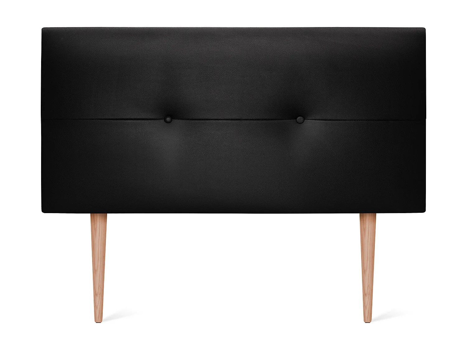 DHOME Kopfteil aus Kunstleder mit Knöpfen 105x105cm Mit Beinen Betten 105 - Schwarz