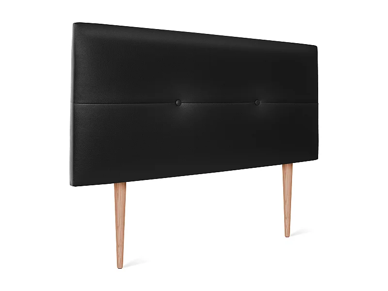 DHOME Tête de lit similicuir avec Boutons 105x105cm avec pieds Lits 105 - Noir