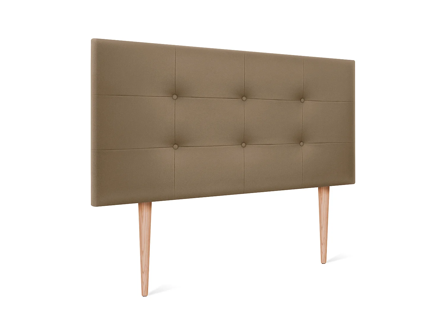 DHOME Tête de Lit en Similicuir Capitonnée 110x115cm avec Pieds Lit 105 - Marron Clair