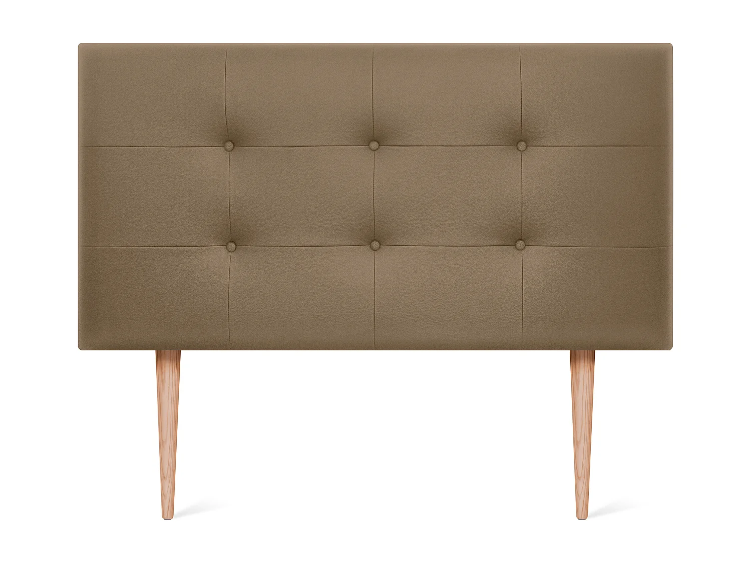 DHOME Cabecero de Polipiel Capitoné 110x115cm con Patas Camas 105 - Marrón Claro