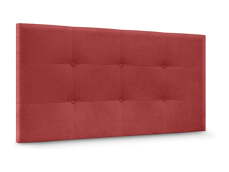 DHOME Tête de lit en tissu Aqualine Capitoné 95x60cm Lits 90 - Rouge