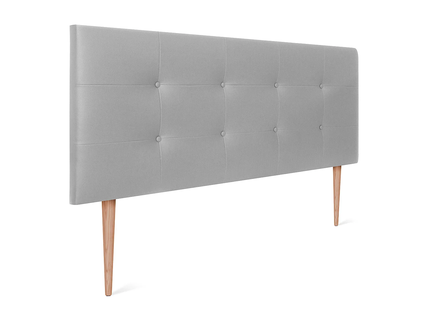 DHOME Cabeceira de  Couro sintético Capitoné 135x115cm com Pernas Camas 120/135 - Cinza claro