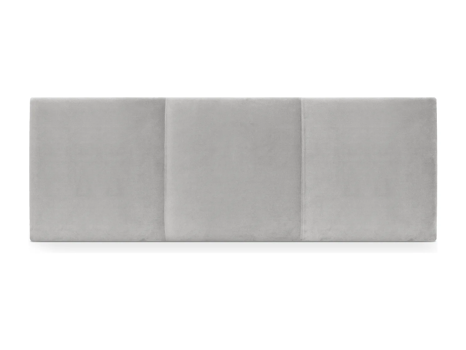 DHOME Kopfteil aus glattem Samt mit drei Paneelen 145x50cm Betten 135/140 - Hellgrau