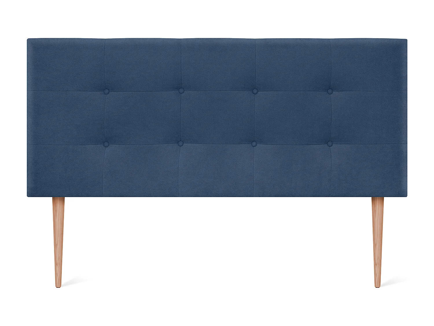 DHOME Aqualine getuftetes Stoffkopfteil 145 x 115 cm mit Bettbeinen 135/140 – Blau