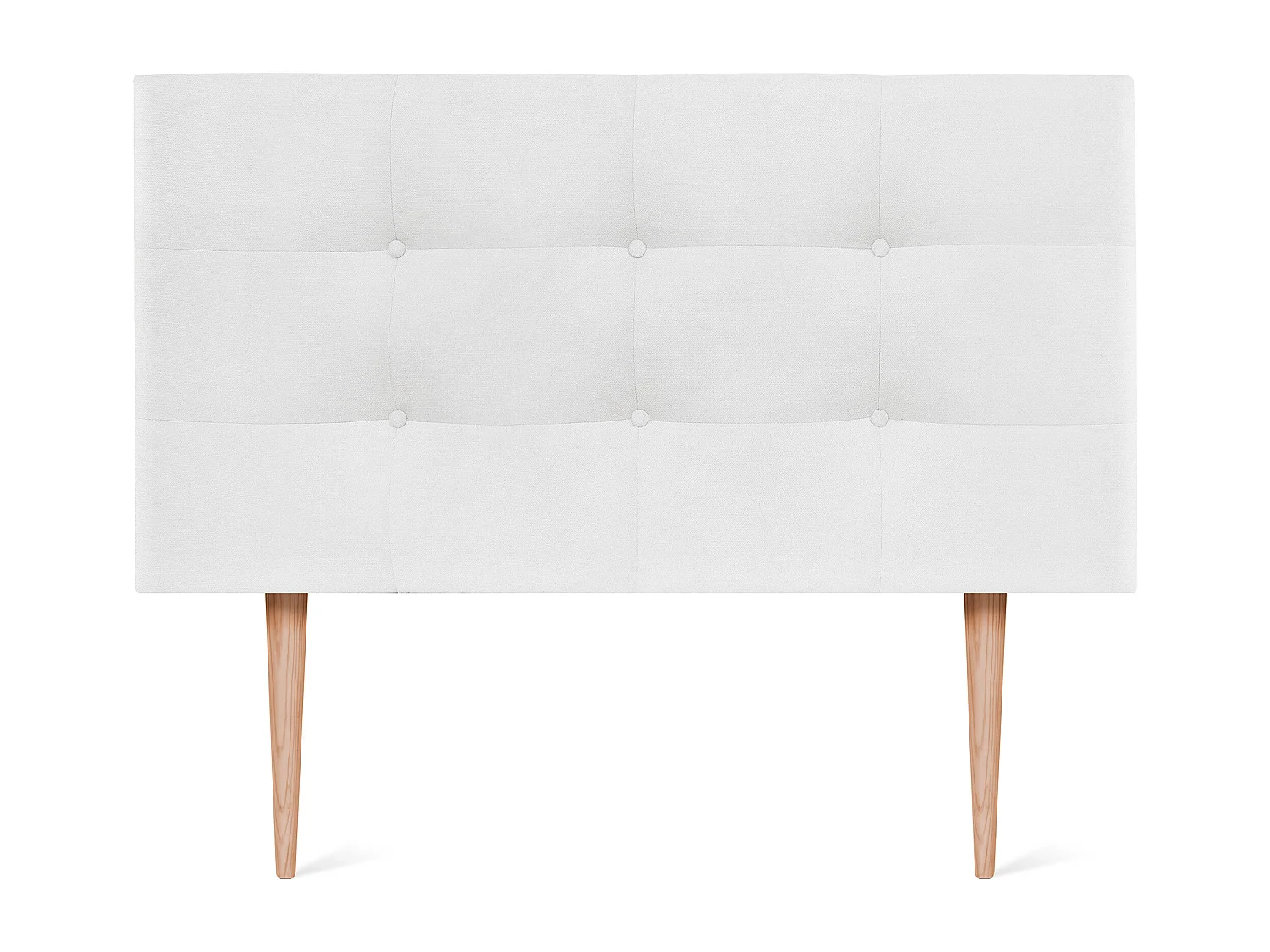 DHOME Aqualine getuftetes Stoffkopfteil 95 x 115 cm mit Bettbeinen 90 – Weiß