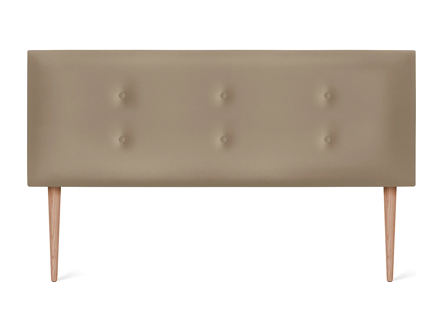 DHOME Kopfteil aus Kunstleder mit 2 Reihen Knöpfen 160x105cm Mit Beinen Betten 150/160 - Hellbraun